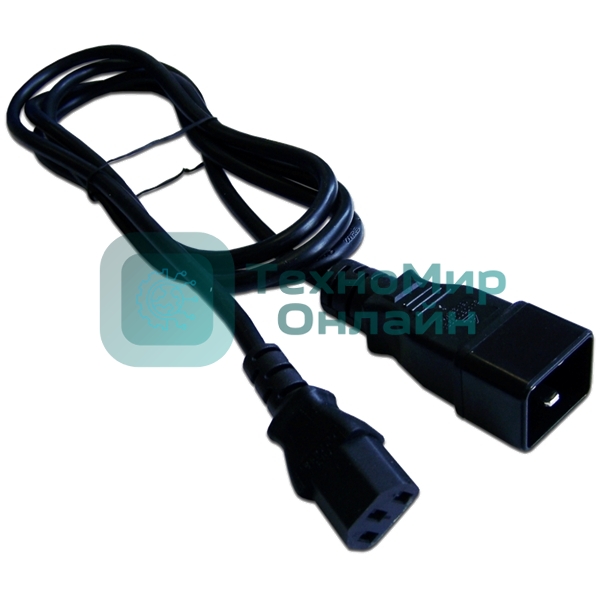 Шнур питания С13-C20, 3х0.75, 220В, 10А, черный, 3 метра