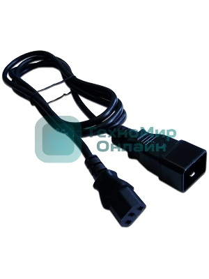 Шнур питания С13-C20, 3х0.75, 220В, 10А, черный, 3 метра
