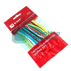 Набор трубок термоусадочных тонкостен. 4/2 (7 цветов по 3шт 100мм) EKF tut-n-4