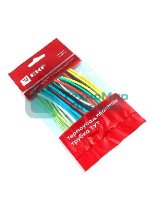Набор трубок термоусадочных тонкостен. 4/2 (7 цветов по 3шт 100мм) EKF tut-n-4