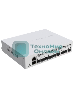 Коммутатор MikroTik Cloud Router Switch CRS310-1G-5S-4S+IN with 800 MHz CPU, 256 MB RAM, 4xSFP+, 5xSFP cages, 1xGbit LAN port, RouterOS L5, desktop case, rackmount ears, PSU