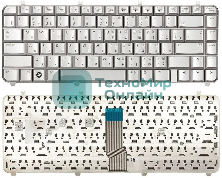 Клавиатура для ноутбука HP Pavilion DV5-1000 серебристая