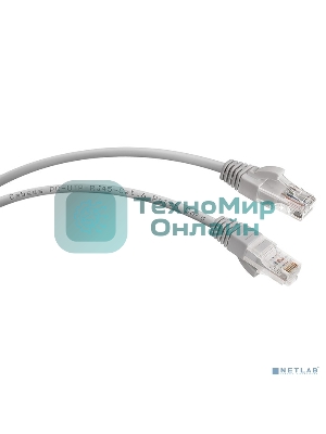 Шнур комм. Cabeus, кат. 6, неэкр., U/UTP, RJ45/RJ45, PVC, AWG24, 0.5м, серый