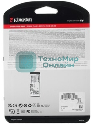 Накопитель SSD Kingston A400, 480Gb, SATA III, 2.5