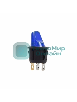 Выключатель клавишный Rexant круглый 12V 16А (3с) ON-OFF синий с подсветкой