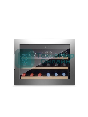 Винный шкаф CASO WineSafe 18 EB Inox серебристый, 45 л, 1 отсек, 18 бут., класс A