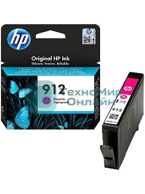 Картридж струйный HP 912 3YL78AE пурпурный (315стр.) для HP OfficeJet 801x/802x