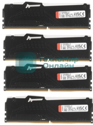 Оперативная память Kingston Fury Beast, DDR5, 128Gb (4x32Gb), 5600MHz, CL40, DIMM, радиатор, RGB, черный