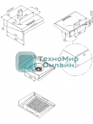 Вытяжка козырьковая Maunfeld MPC 60 нержавеющая сталь, 60 см, 320 куб. м/ч, 59 дБ