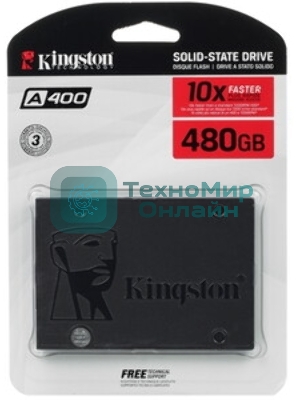 Накопитель SSD Kingston A400, 480Gb, SATA III, 2.5