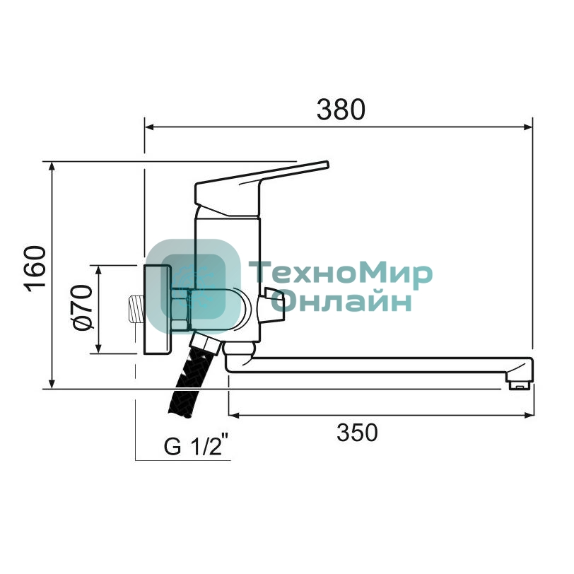 SL132-006E Смеситель для ванны, ø35