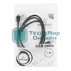Кабель USB2.0 Pro Cablexpert CCP-mUSB2-AMBM-1M, AM/microBM 5P, 1м, экран, черный, пакет