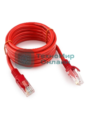 Патч-корд UTP Cablexpert cat.5e, 2м, литой, многожильный, красный