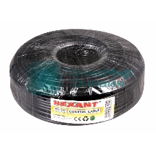 Кабель коаксиальный Rexant RG-6U, 75 Ом, CCS/Al/Al, 64%, бухта 100 м, черный OUTDOOR