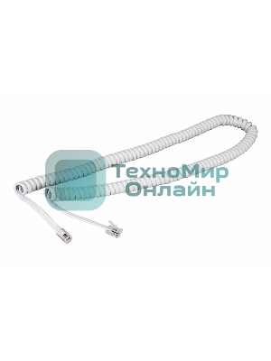 Телефонный шнур Rexant витой трубочный RJ-10(4P-4C), длина 7 м., белый