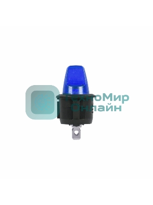 Выключатель клавишный Rexant круглый 12V 16А (3с) ON-OFF синий с подсветкой