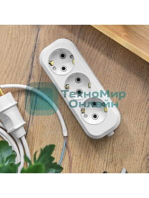 Колодка Rexant 3 гнезда с заземлением 11-8704