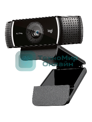Веб-камера Logitech C922 Pro Stream 1920x1080, 30 кадр/с, USB Type-A, микрофон (2 шт, шумоподавление), автоматическая фокусировка, автоосвещение, универсальное крепление