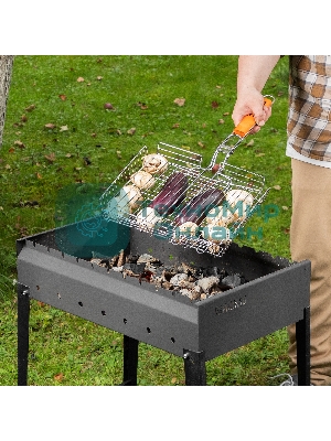 Решетка-гриль Camping Palisad 260х320х65 мм, объемная, хромир.