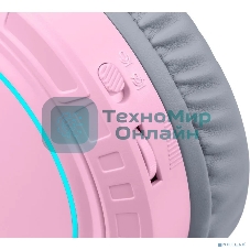 Гарнитура Redragon Mento розовый, проводная, USB / 2 x mini jack 3.5 мм, подсветка