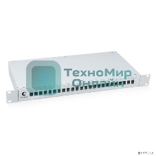 Бокс оптический Cabeus, портов: 24, SC (LC duplex), 48 хОВ, 1U, 44х410х200 мм (ВхШхГ), серый, (FO-19-24SC)