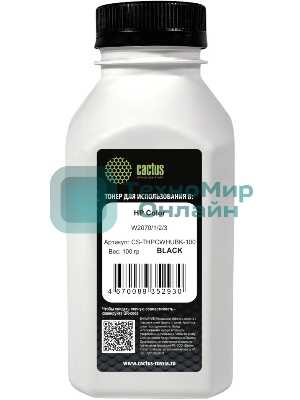 Тонер Cactus CS-THPCWHUBK-100 черный флакон 100гр. для принтера HP Color W2070/1/2/3