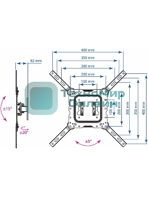 Кронштейн для телевизора Kromax DIX-16 черный 22