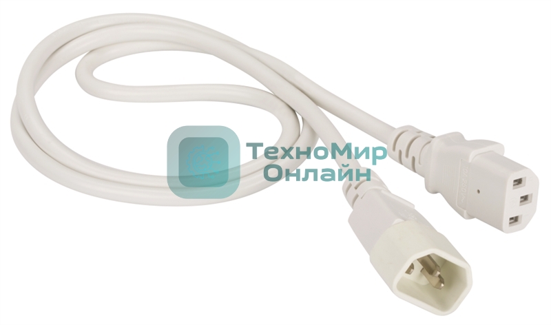 Шнур питания Lanmaster C13-C14, 3х0.75, 220В, 10А, белый, 5 метров
