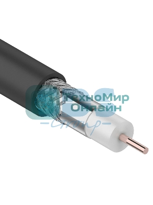 Кабель коаксиальный PROconnect RG-6U, 75 Ом, CCS/Al/Al, 48%, бухта 100 м, черный OUTDOOR