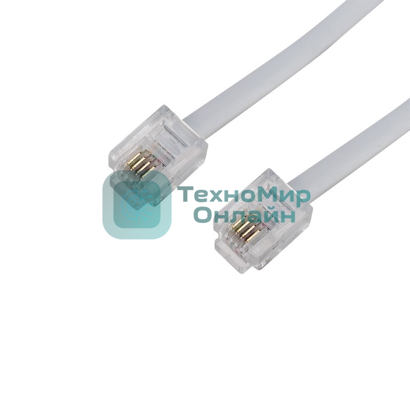 Кабель Rexant Телефонный удлинитель 15М белый