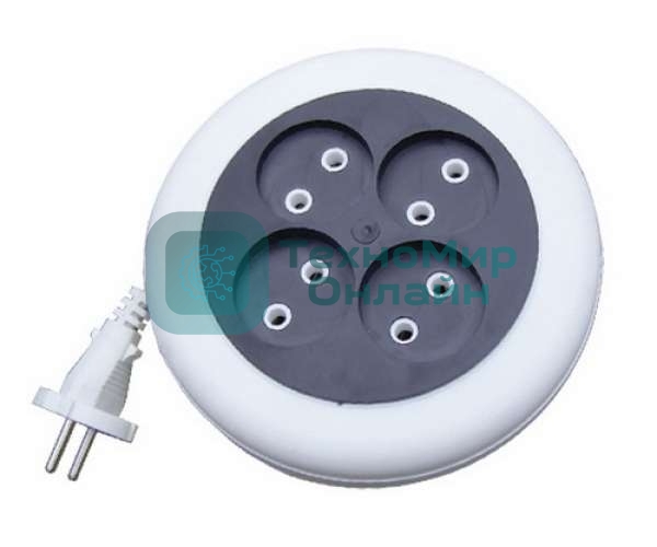 Удлинитель 4х7 м без заземл. 6А IP20 У6-002 ШВВП 2х0.75 рулетка UNIVersal 002-7М