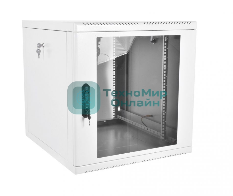 Шкаф телекоммуникационный настенный разборный 9U (600 × 520), съемные стенки, дверь стекло