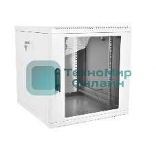 Шкаф телекоммуникационный настенный разборный 9U (600 × 520), съемные стенки, дверь стекло
