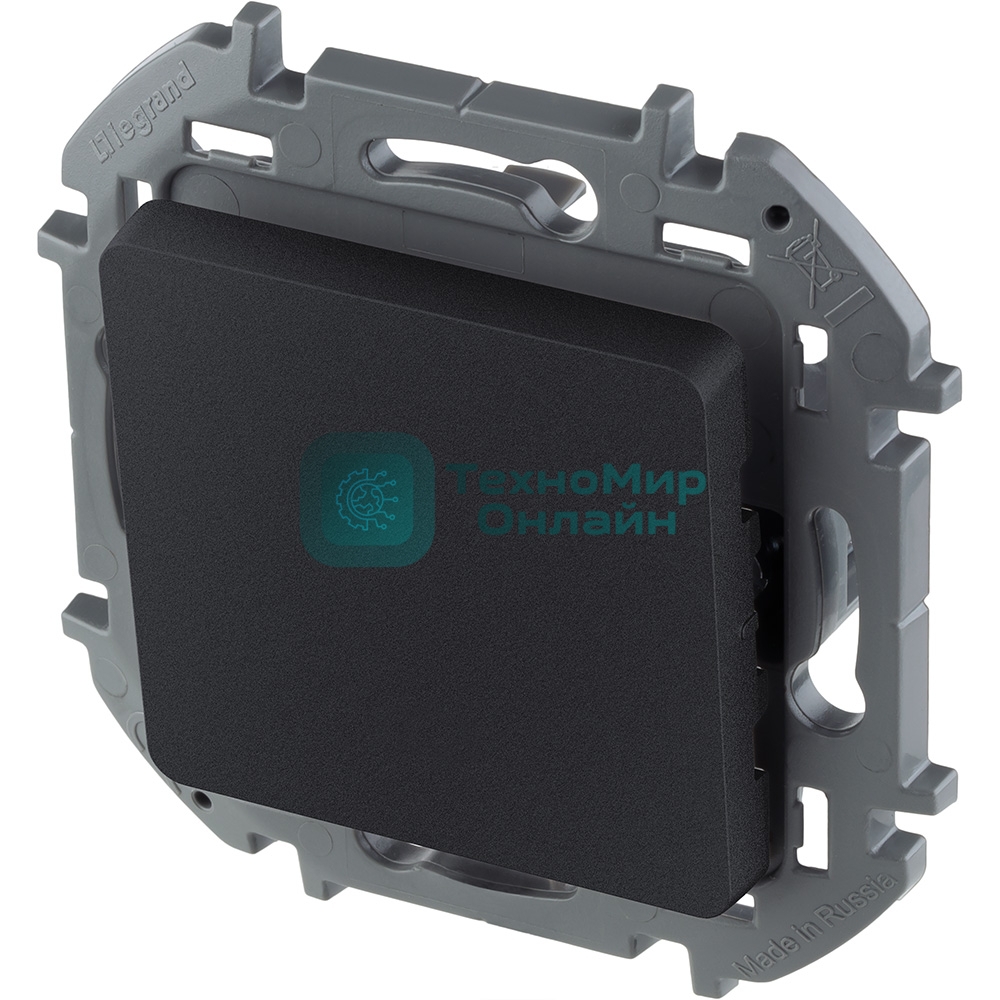 Переключатель без фиксации - кнопка, Н.О./Н.З. контакты 6A 250 В антрацит