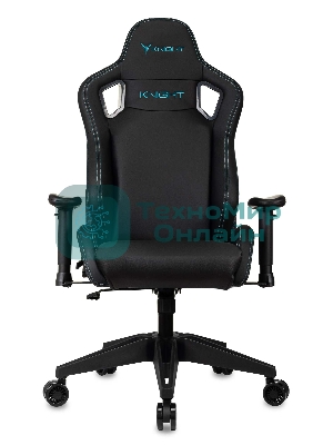 Кресло Knight Outrid Smile черный, экокожа, 120 кг, механизм качания