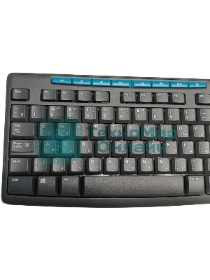 Комплект клавиатура+мышь Logitech MK275 беспроводной, USB, 1000 DPI, голубой/чёрный
