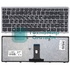 Клавиатура для ноутбука Lenovo Flex 14 G400s черная с серой рамкой