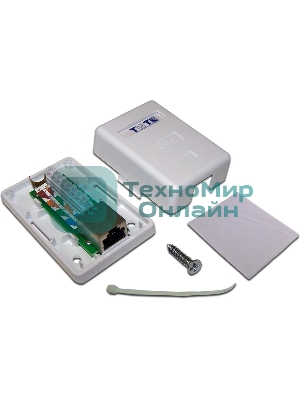 Настенная розетка, 1 порт RJ-45 категории 6, STP, белая