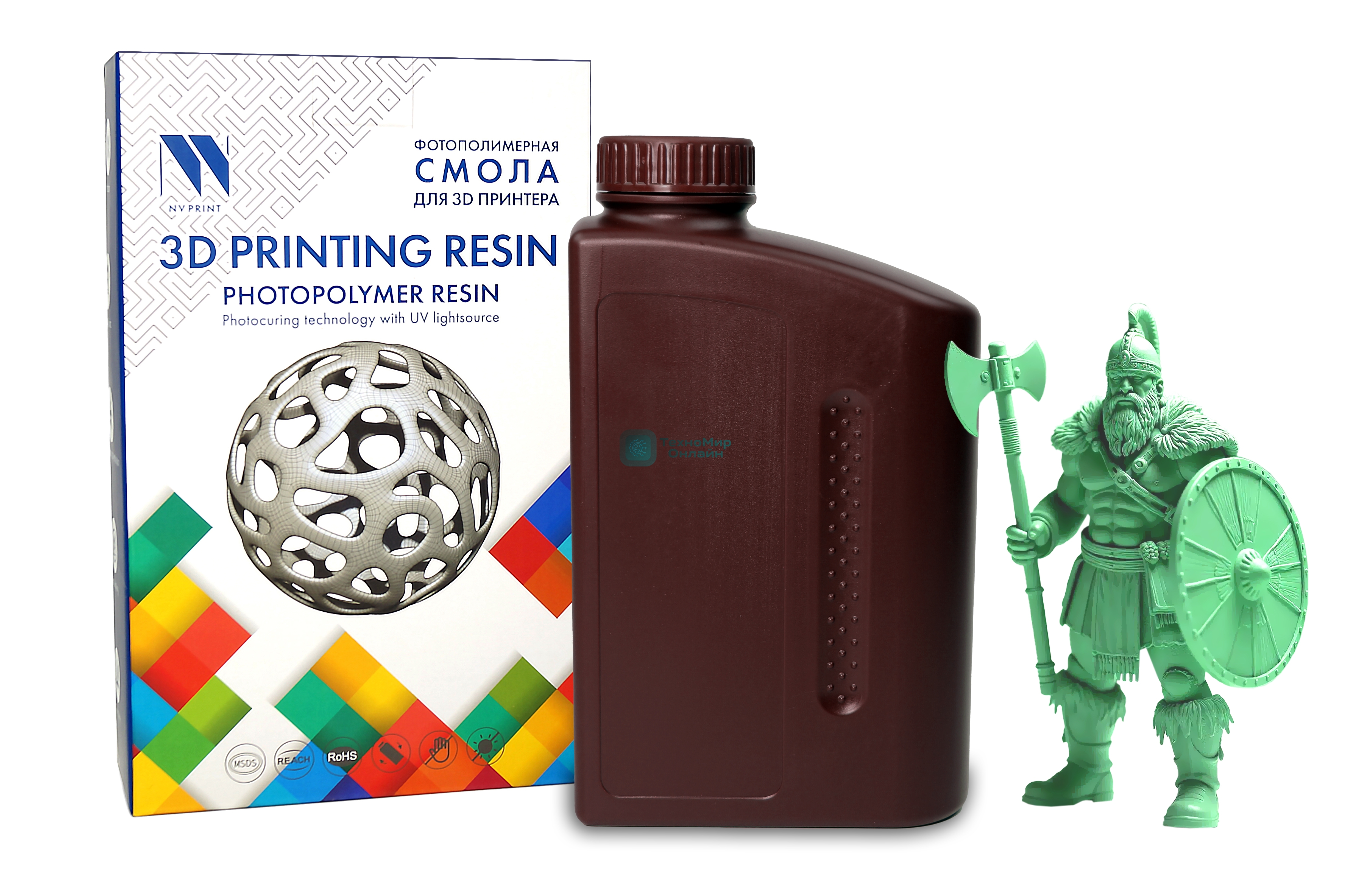 Фотополимерная смола NVPrint Plant Based Resin Green для 3D печати 1 кг (бут)