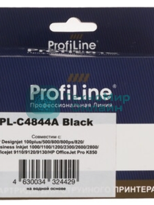 Картридж струйный ProfiLine PL-C4844A №10 для принтеров HP Designjet 100/500/70/800/815/820/Business Inkjet1000/1100/1200/1700/2000/2200/2230/2250/2280/2300/2500/2600/2800/3000/Officejet9100/9110/K850 Black пигмент