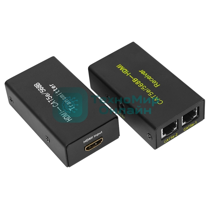 Удлинитель Rexant HDMI по витой паре RJ-45(8P-8C) кат. 5е/6, передатчик+приемник