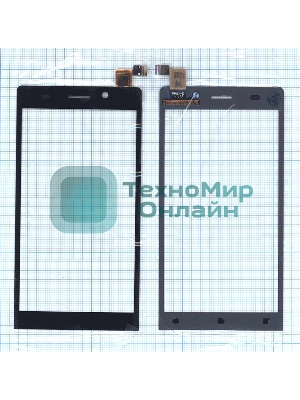 Сенсорное стекло (тачскрин) для Highscreen Thor, черное