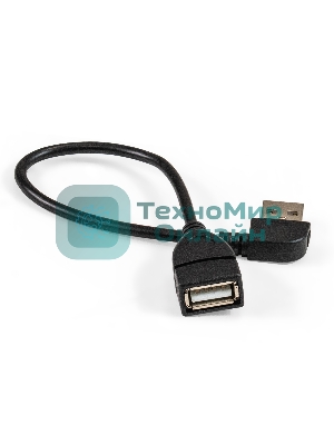 Удлинитель USB 2.0 ExeGate EX-CC-USB2-AMAF-0.15L (Am/Af, угловой 90-градусный коннектор (горизонтальный левый), 0,15м)
