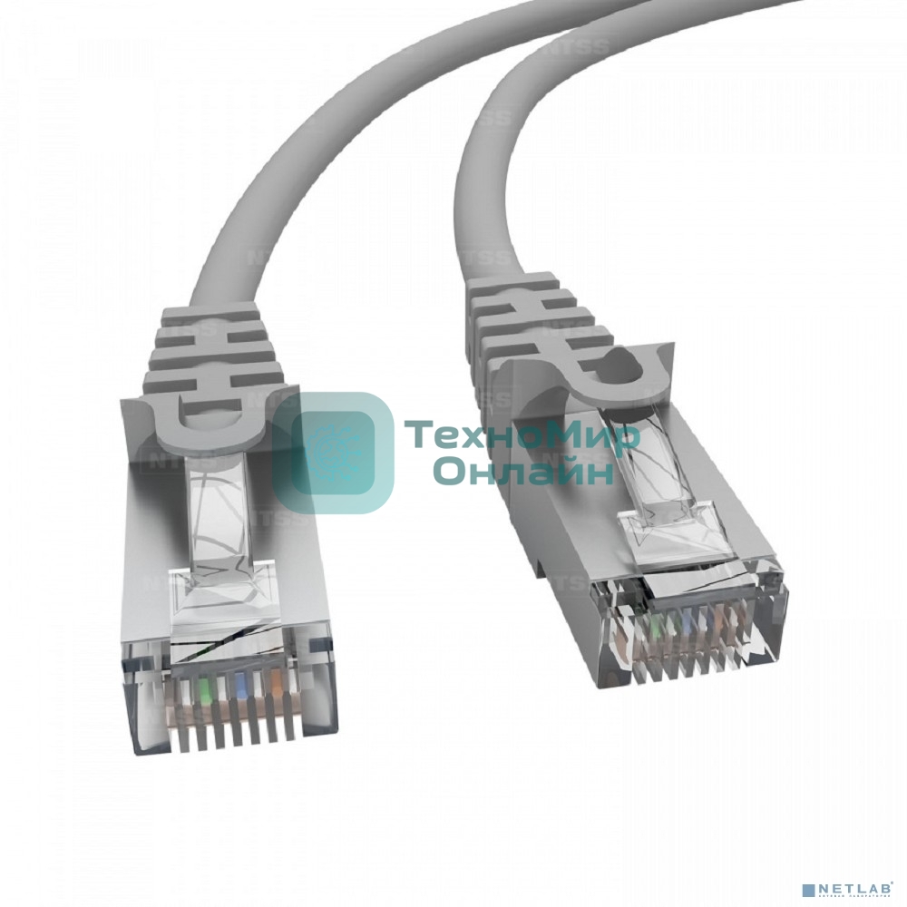 Патч-корд NTSS PREMIUM 2xRJ45/8P8C, T568B FTP CAT5e LSZH 1,5 метра, серый NTSS-PC-PM-FTP-RJ45-5e-1.5-LSZH-GY