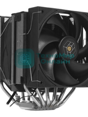 Кулер для процессора Thermalright Royal Pretor 130 черный (4-pin PWM, 158мм, Ni/Cu, 6x6мм, 1x120+1x130мм, 80.45CFM/81.88CFM, 29.4dBA/28.3dBA, 2150PM/1750RPM, S: 1200, 1700, 1851, 2011, 2066, 115X, AM4, AM5, black)