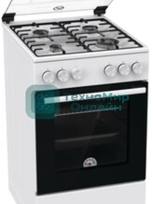 Плита газовая Gorenje GG5A10WH белый, конфорок 4 газовых, духовка 70 л, 50 см x 85 см x 59.4 см
