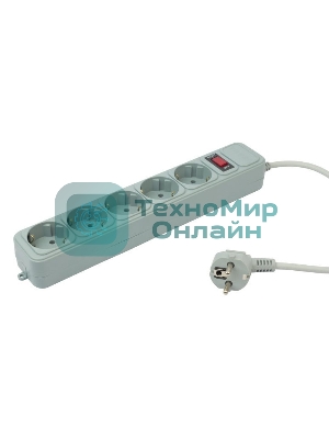Сетевой фильтр PC Pet AP01006-5-GR 5 м, 5 розеток, серый
