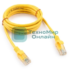 Патч-корд UTP Cablexpert cat.5e, 2м, литой, многожильный, желтый
