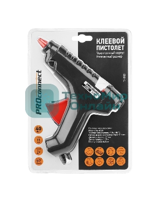 Клеевой пистолет PROconnect 40 Вт, Ø11 мм, блистер