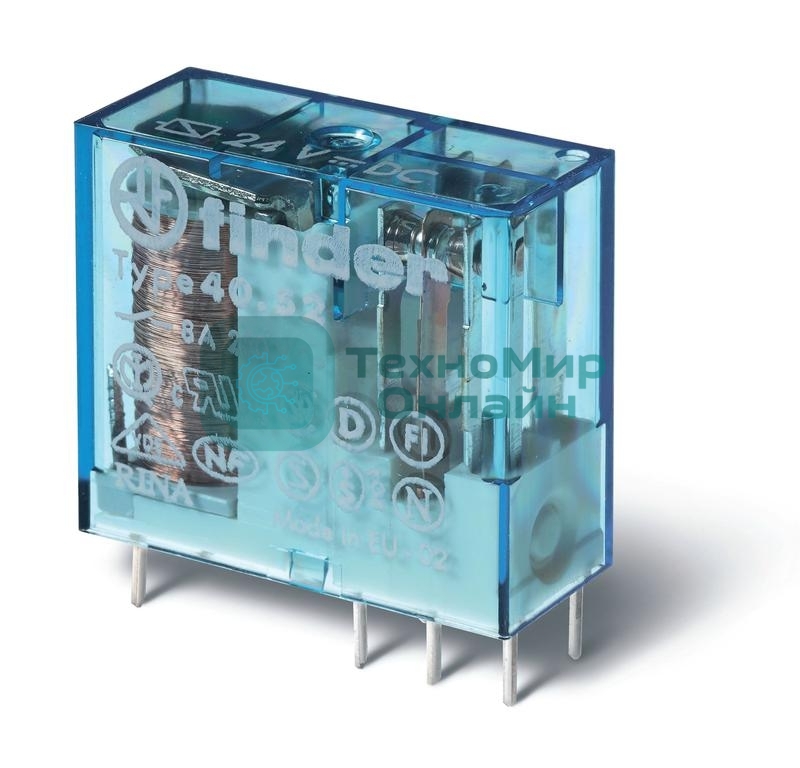 Реле миниатюрное универсальное 2CO 8А 24В DC FINDER 405290240000